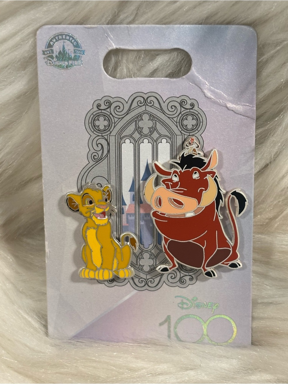 Disney 100th Anniversary Lion King Simba And Pumbaa Pin Set New